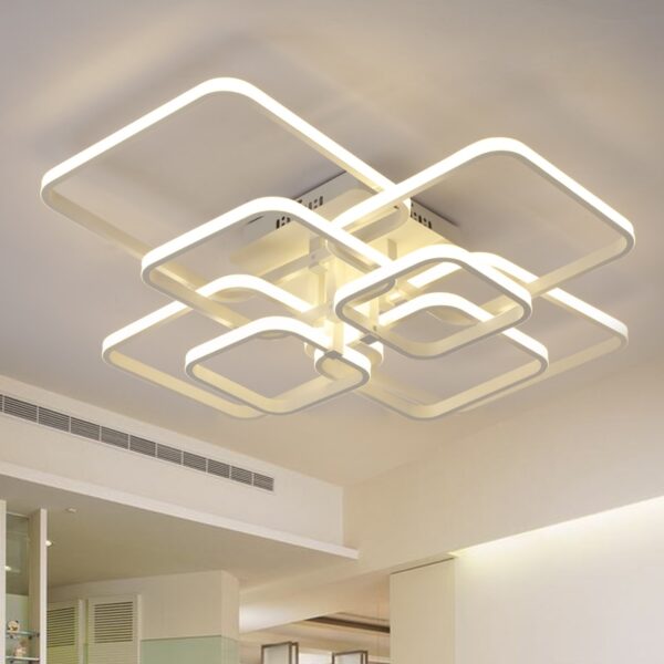 New led Chandelier Lights For Living Room Dining Kitchen Bedroom  Home Modern Rectangle Ceiling Lamp Lighting Fixtures