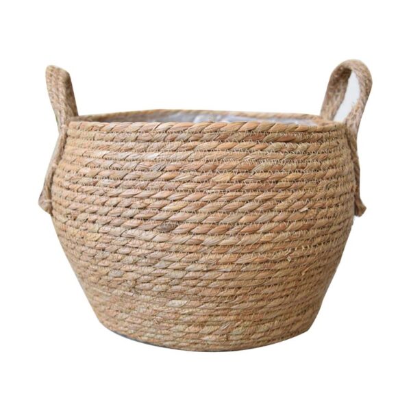 Nordic Handmade Straw Storage Basket Rattan Floor Indoor Flower Pot Planter Crafts Decoration Home Living Room Flower Basket