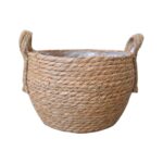 Nordic Handmade Straw Storage Basket Rattan Floor Indoor Flower Pot Planter Crafts Decoration Home Living Room Flower Basket