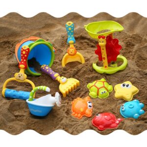 11pcs Funny Kids Beach Sand Game Toys Set Shovels Rake Hourglass Bucket Children Outdoor Beach Playset Role Play Toy Kit