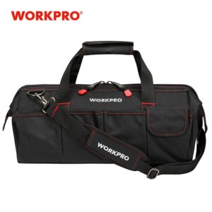 WORKPRO Tool Bags,  Portable Waterproof Electrician Bag Multifunction Canvas Tool Organizer for Repair Installation HVAC