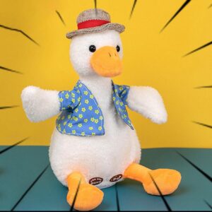 Talking Duck Speak Talk Sound Record Repeat straw hat Duck Stuffed Plush Animal Kawaii Duck Toy for Children Kid Birthday Gift