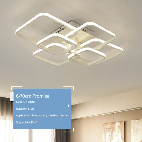 New led Chandelier Lights For Living Room Dining Kitchen Bedroom  Home Modern Rectangle Ceiling Lamp Lighting Fixtures