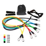 11 PCS Training Resistance Bands Set Fitness Gym Stretch Expander Pull Rope Gym Rubber Pilates Elastic Tubes Workout Equipment (11 Pcs set)