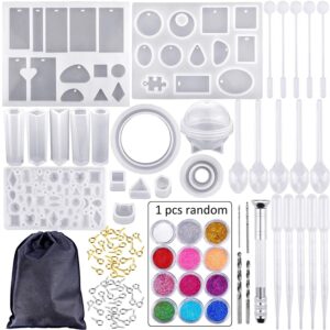 83 Pieces Silicone Casting Molds And Tools Set With A Black Storage Bag For Diy Jewelry Craft Making (Clear)