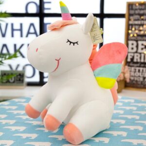 25CM New Soft Cute Rainbow Style Unicorn Toy Plush Toys Animals Horse Children Toys Baby Dolls Birthday Gifts (25CM unicorn)