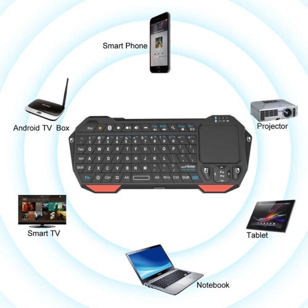 SeenDa Mini Bluetooth Keyboard with Touchpad for Smart TV Projector Compatible with Android iOS Windows