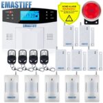 IOS Android APP Wired Wireless Home Security LCD PSTN WIFI GSM Alarm System Intercom Remote Control Autodial Siren Sensor Kit