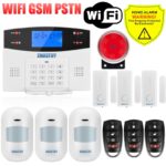 IOS Android APP Wired Wireless Home Security LCD PSTN WIFI GSM Alarm System Intercom Remote Control Autodial Siren Sensor Kit