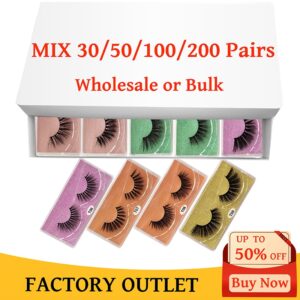 Wholesale Eyelashes 20/30/40/50/100pcs 3d Mink Lashes Natural Beauty Eyelashes Pack False Eyelashes Makeup False Lashes In Bulk