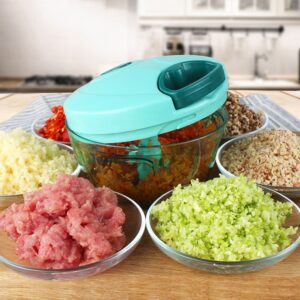 Manual Vegetable Fruit Chopper Cutter Processor Chopper Garlic Cutter Food Fruit Twist Shredder Meat Crusher Kitchen Accessories (90mm)