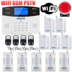 IOS Android APP Wired Wireless Home Security LCD PSTN WIFI GSM Alarm System Intercom Remote Control Autodial Siren Sensor Kit