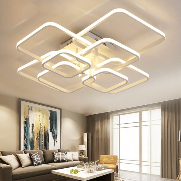 New led Chandelier Lights For Living Room Dining Kitchen Bedroom  Home Modern Rectangle Ceiling Lamp Lighting Fixtures