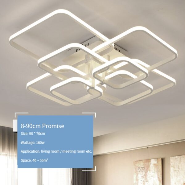 New led Chandelier Lights For Living Room Dining Kitchen Bedroom  Home Modern Rectangle Ceiling Lamp Lighting Fixtures