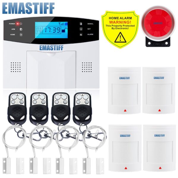 IOS Android APP Wired Wireless Home Security LCD PSTN WIFI GSM Alarm System Intercom Remote Control Autodial Siren Sensor Kit