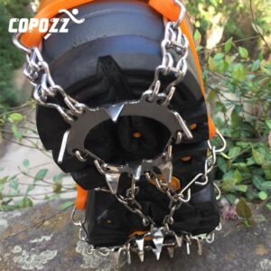 COPOZZ Outdoor Climbing Anti-slip Crampons Winter Walk 19 Teeth Ice Fishing Snowshoes Hiking Skiing Steel Slip Shoe Covers