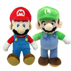 2PCS Super Mario Bros Plush Doll Mario Luigi Toy Soft Stuffed Animal Dolls Toys Kids Children Christmas Gift 25CM