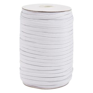 4mm 5mm 6mm 8mm 10mm 12mm 14mm Woven Spool White Flat Elastic Cord Band Sewing Knitting Rubber Stretch Rope Craft DIY Mask