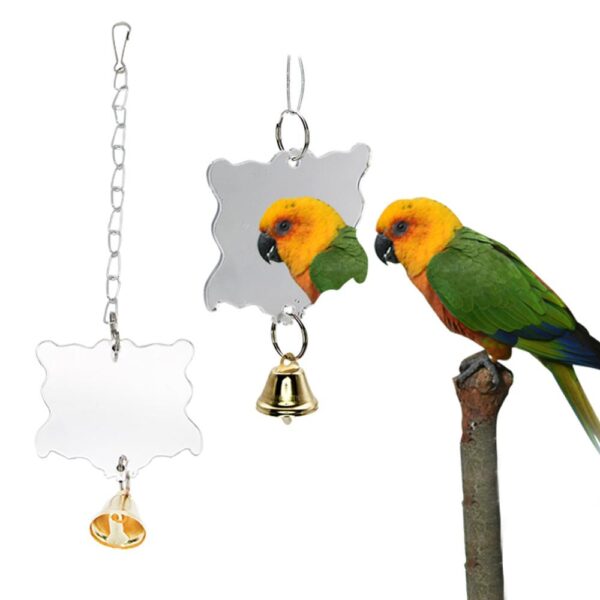 10 Packs Bird Swing Chewing Toys Parrot Hammock Bell Toys Parrot Cage Toy Bird Perch with Wood Beads Hanging for Small Parakeets