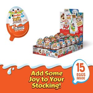 Kinder Joy Eggs, Holiday Edition, 15 Count Individually Wrapped Christmas Candy Stocking Stuffers, 21 oz